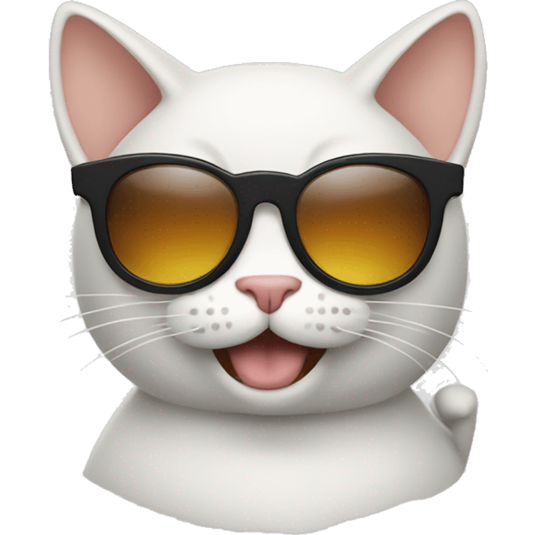 Cat with sunglasses flipping me off emoji