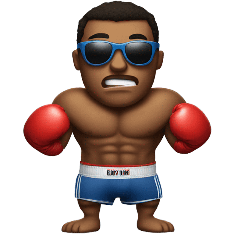 A boxer in sunglasses emoji