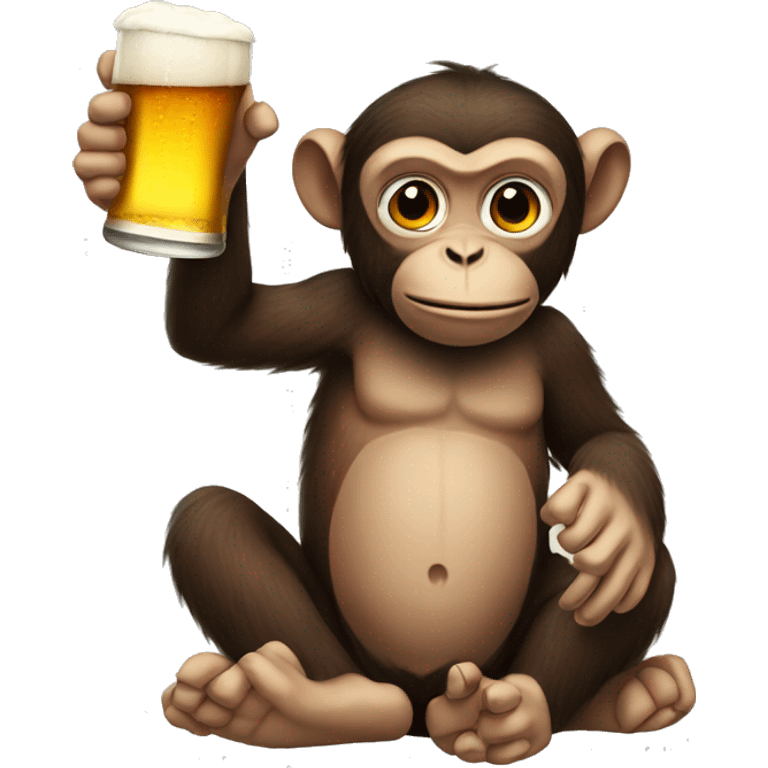 monkey drinking beer emoji