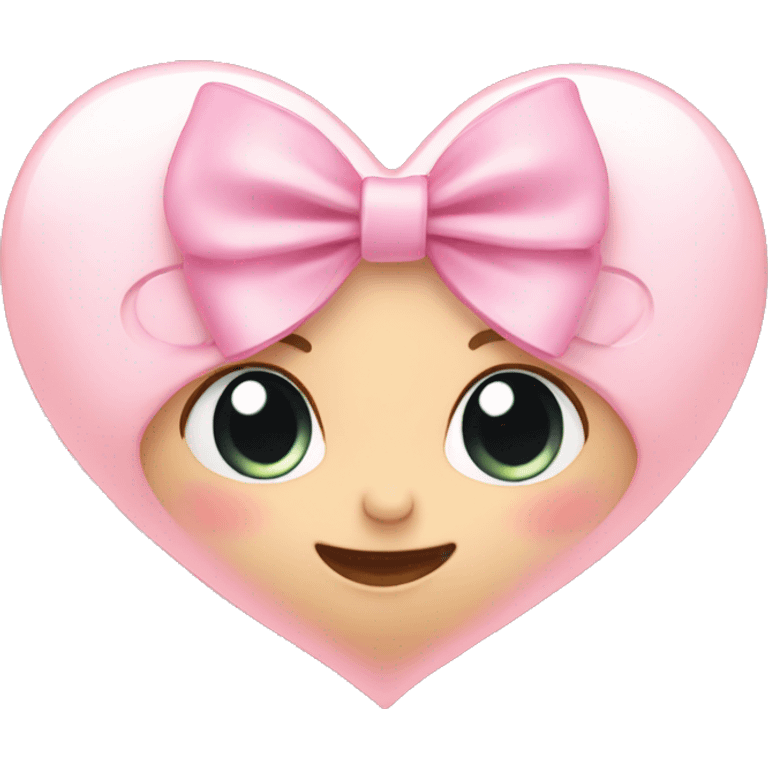 Baby pink heart with bow  emoji