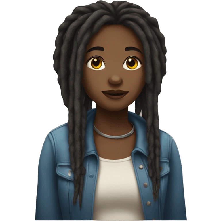 Black girl with dreads emoji