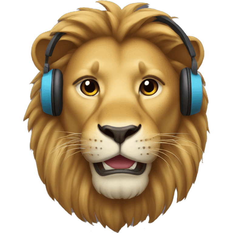 lion with headphones emoji