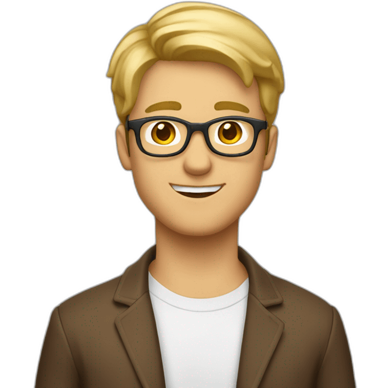 Corentin collégien lunette intéligent brun-blond emoji