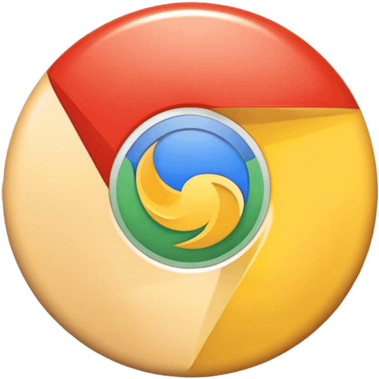 Generate a google chrome icon whit a soft transparent beige color and gold outline emoji