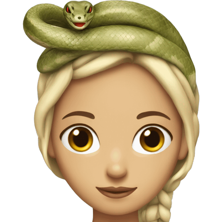 nice USA girl with a snake on the head emoji