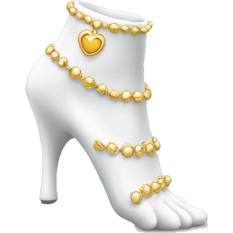 White  Foot jewlery  emoji