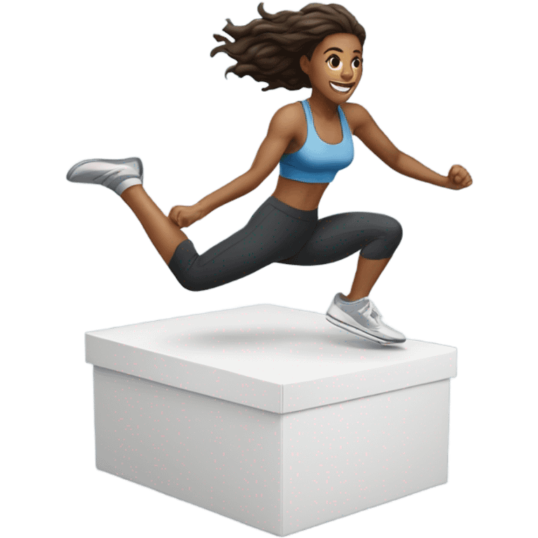 woman jumping on box emoji