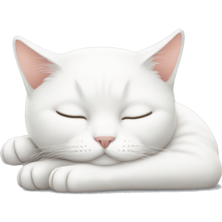 sleeping white cat emoji