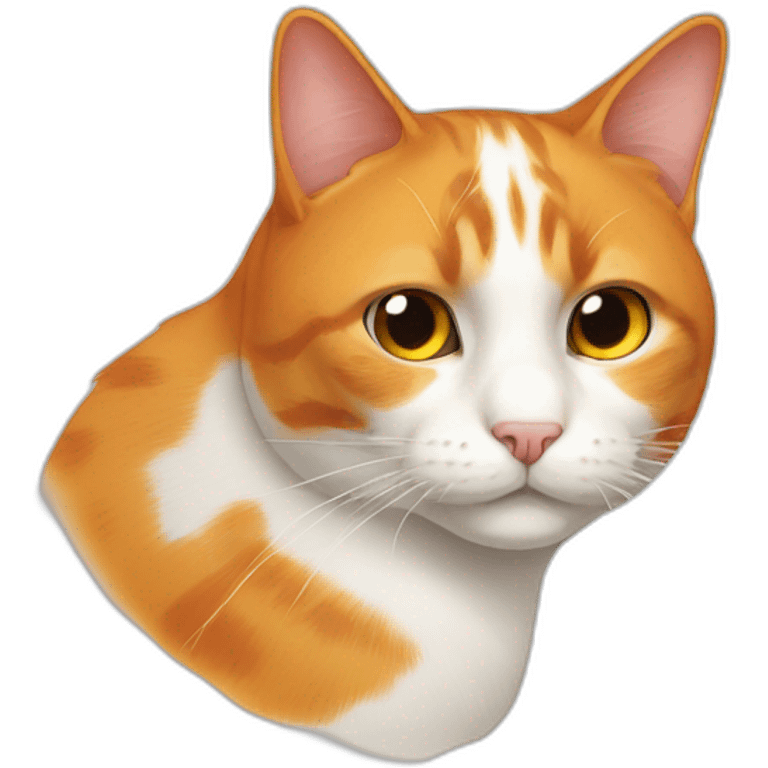 orange white cat with one eye scarred emoji