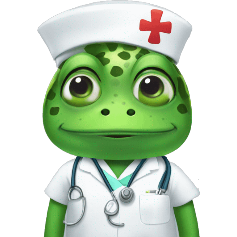 Frog dressed as a nurse emoji