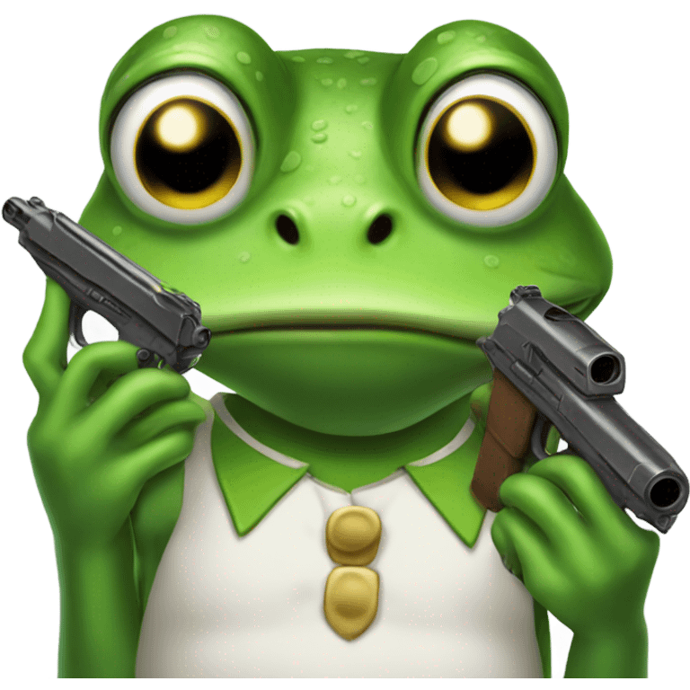 Frog with a gun emoji