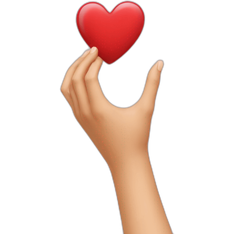 Showing heart in hand  emoji