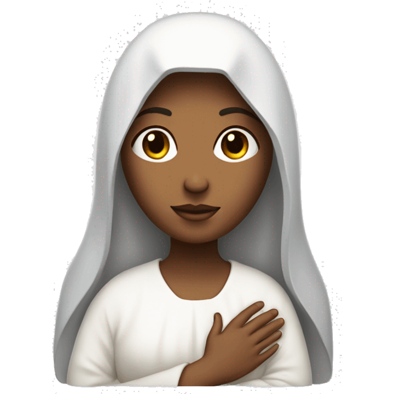 Maria mother of Jesus with Jesus in hands white skin emoji