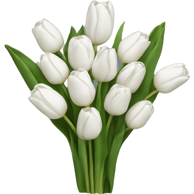 white tulip bouquet  emoji