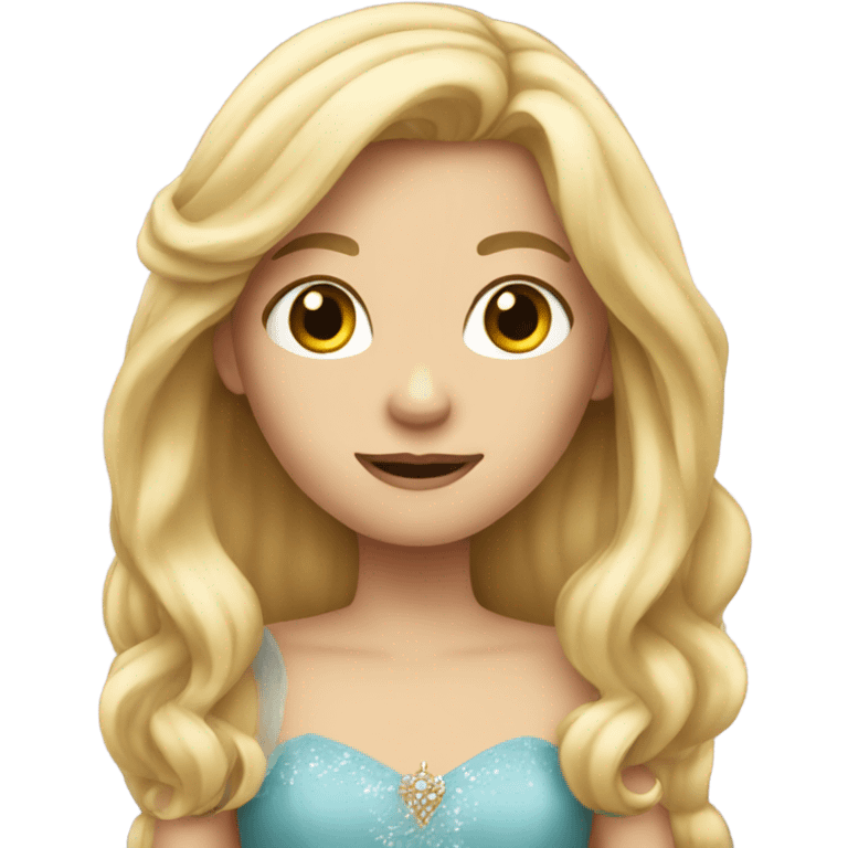 blonde long hair girl princess emoji