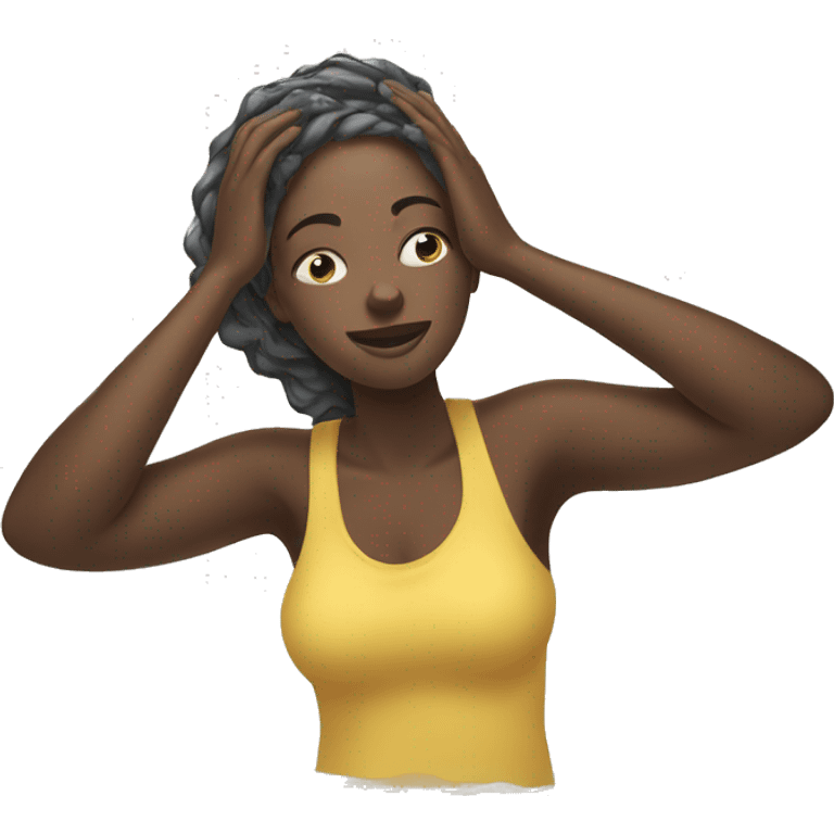 African woman washing her hair emoji