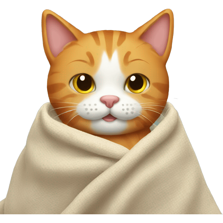 ginger cat with blanket emoji