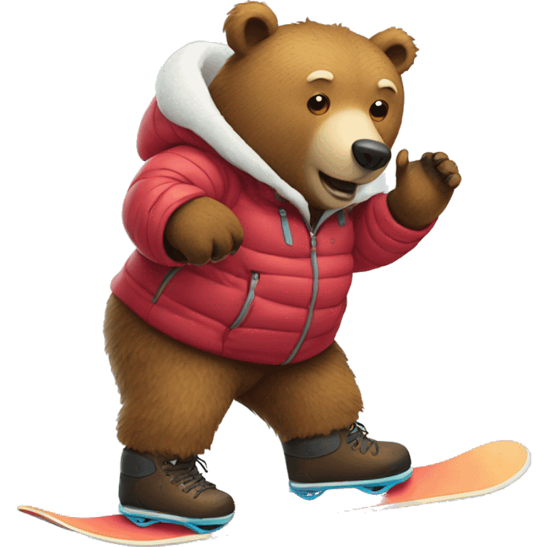 Bear on a snowboard emoji