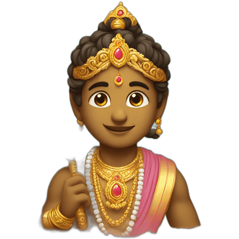 A emoji with lord krishna in beautiful image in cute little lord emoji