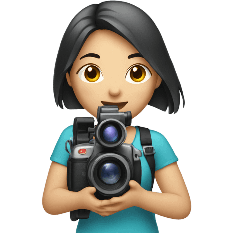 asian girl with video camera emoji