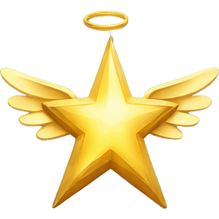 Golden Star with angel wings emoji