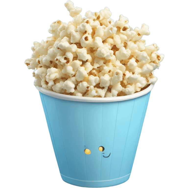 Popcorn in a pale blue popcorn bucket  emoji