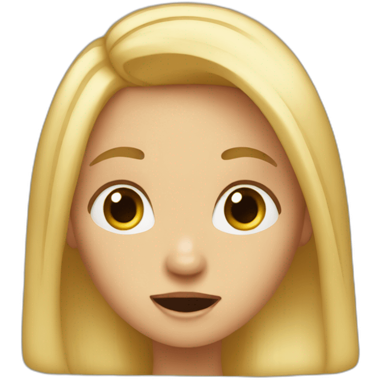 blond hair girl surprised emoji