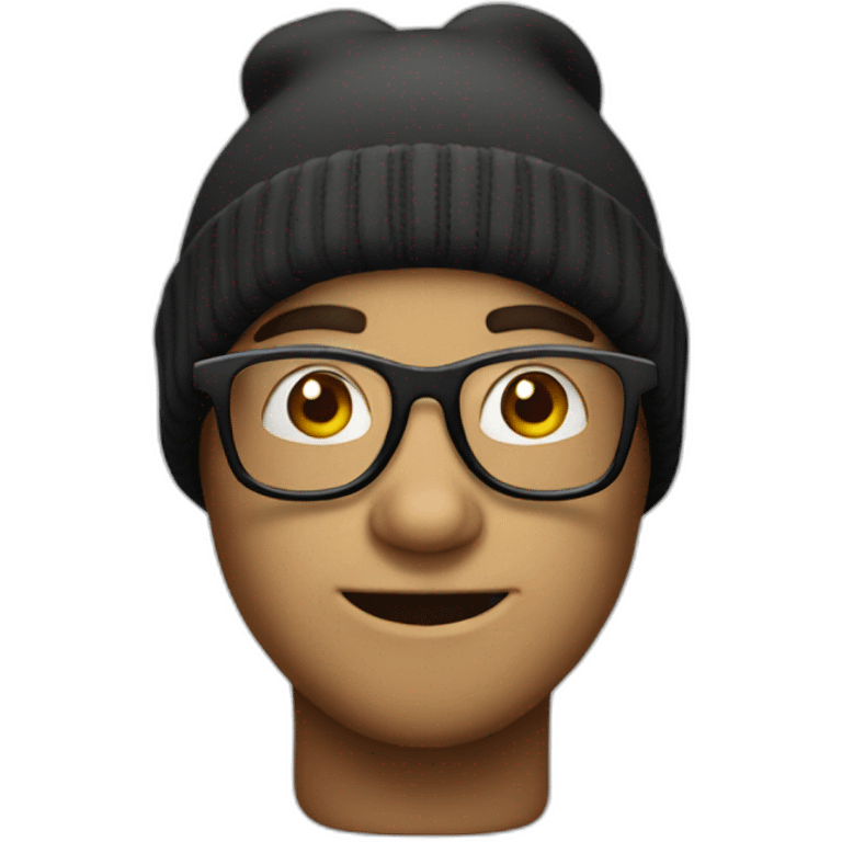 beanie and glasses emoji