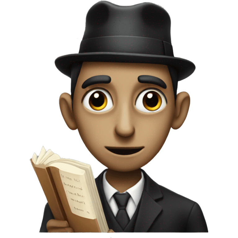 Kafka holds a book in his hands emoji