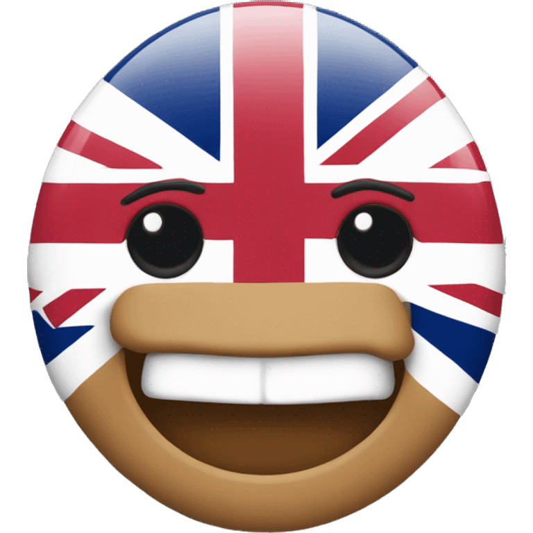 "Cheeky Chewsday Innit" (in UK flag colors) emoji