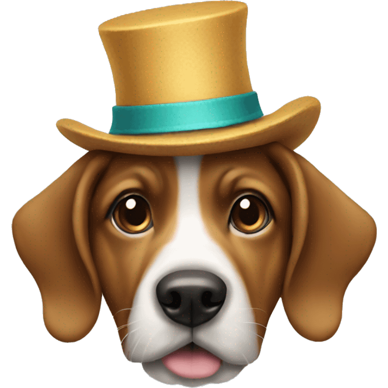 Dog with a funky hat emoji