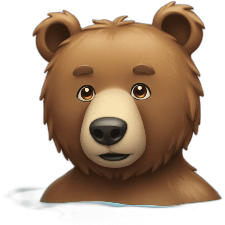 Bear in a pool emoji