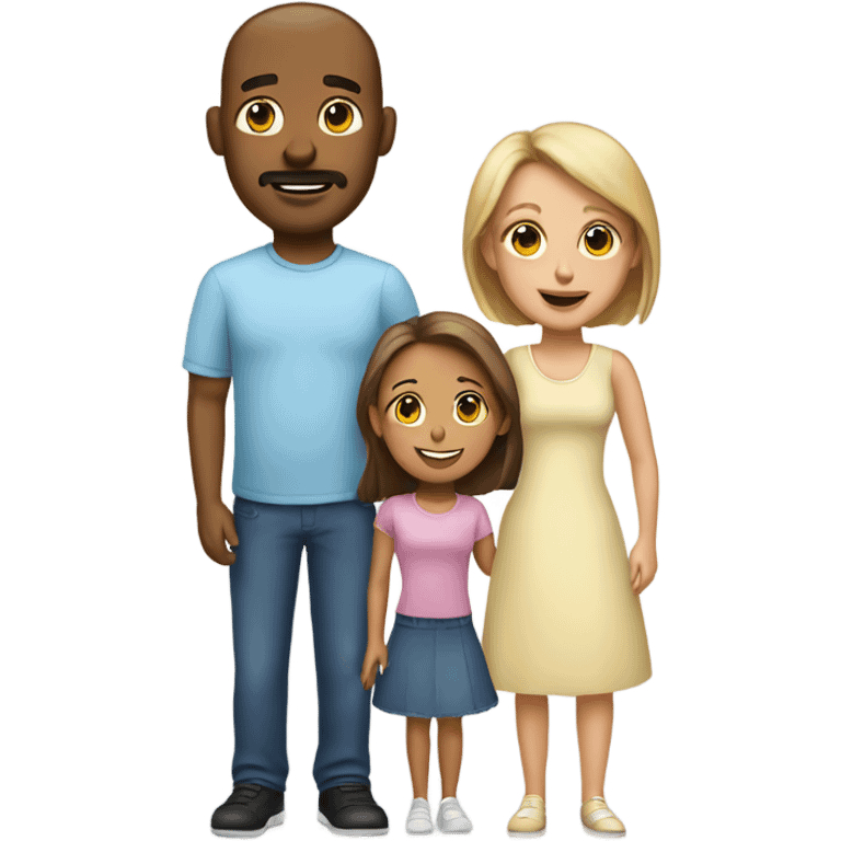 White family mom and dad with two girl daughters emoji