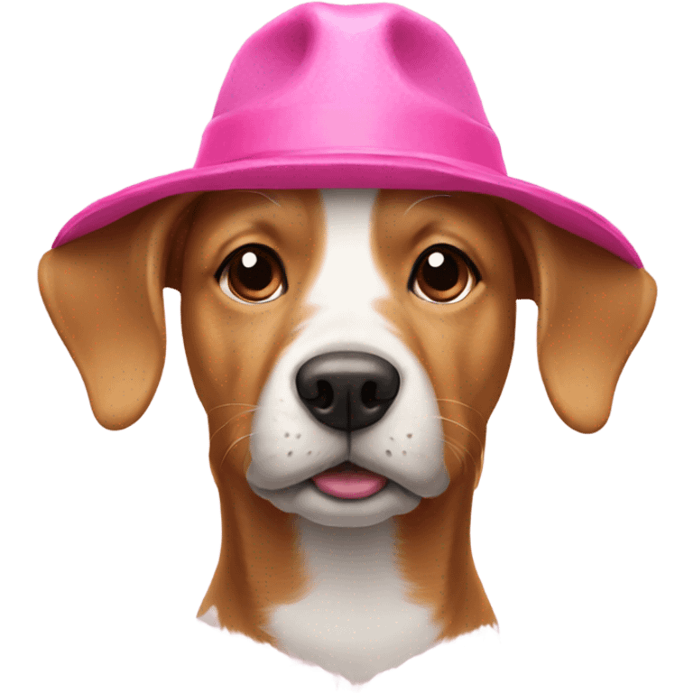 dog with a pink hat emoji