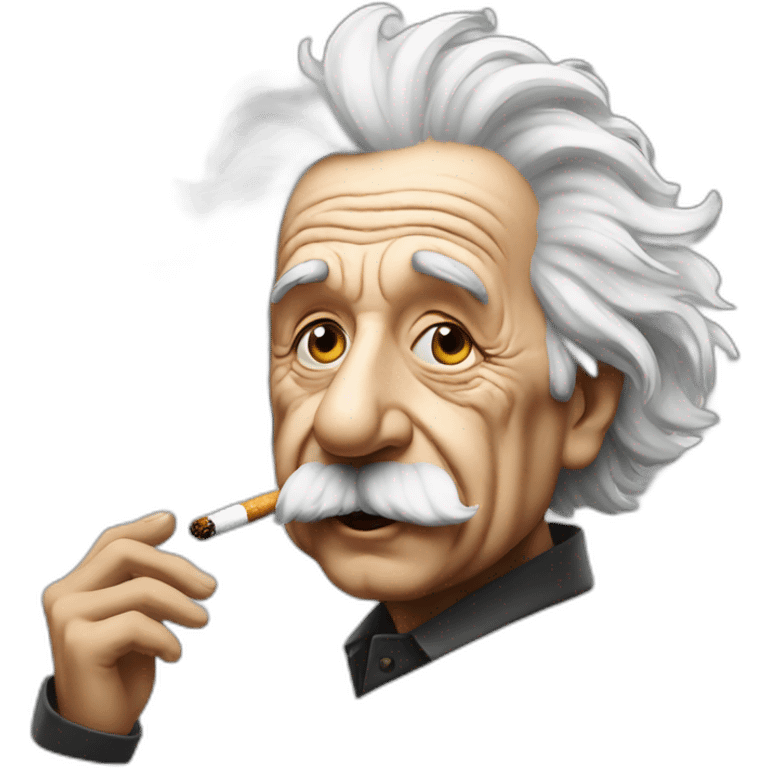 Einstein smoking a cigarette emoji