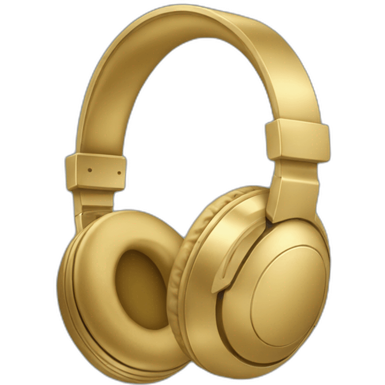 wireless all gold headphones icon style emoji