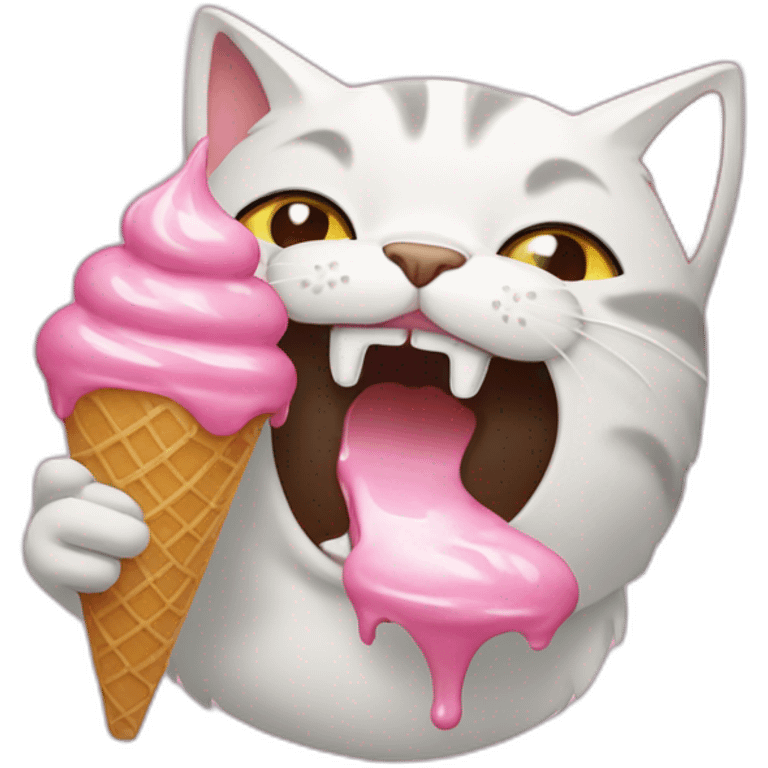 Cat eating a ice-cream  emoji