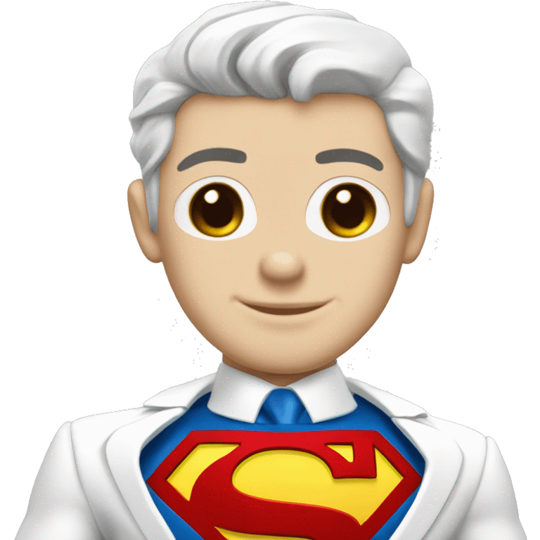 White suit superman with chest letter "U" emoji