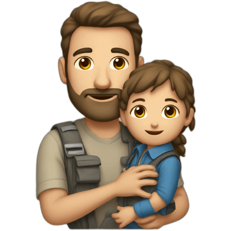 Tall-big-Geologist-man-carrying-toddler-girl emoji