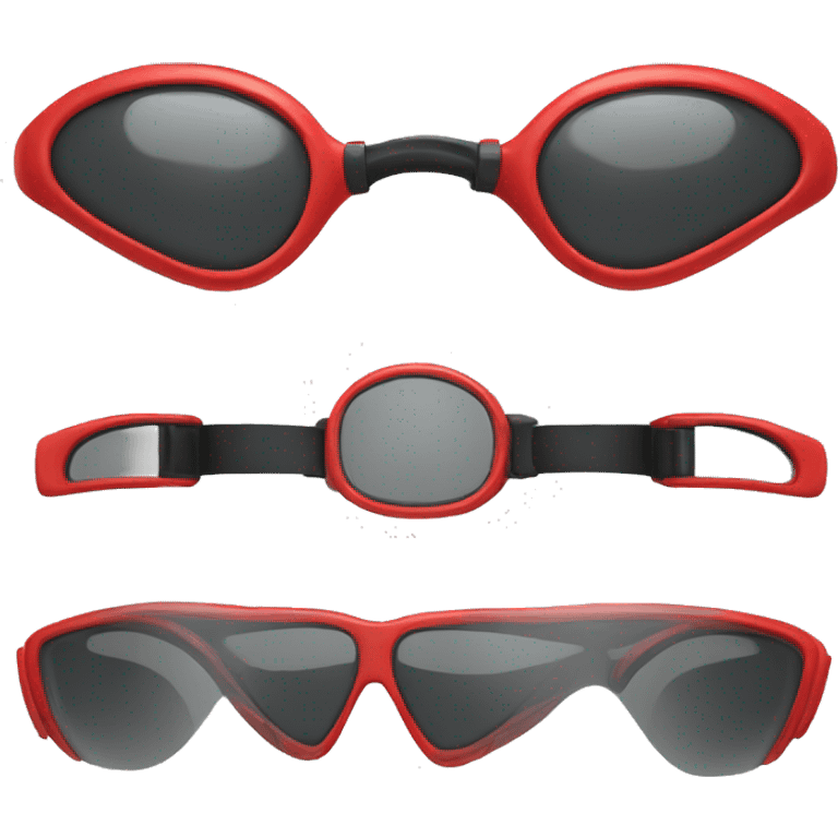 goggles with red frame，wing-inspired emoji