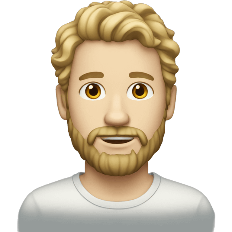 white skin wavy hair light bearded man emoji