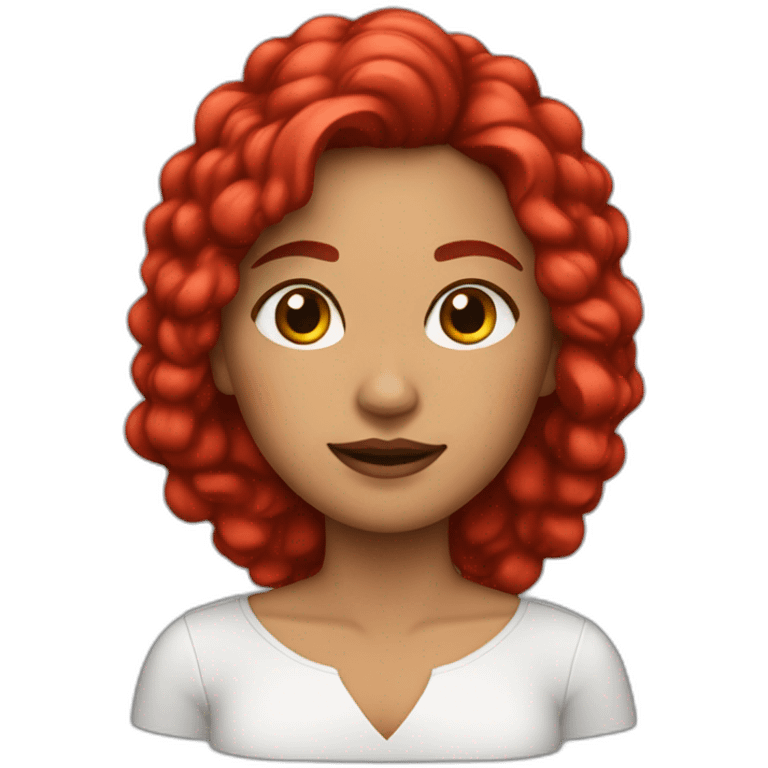 mujer pelo corto rojo y liso emoji