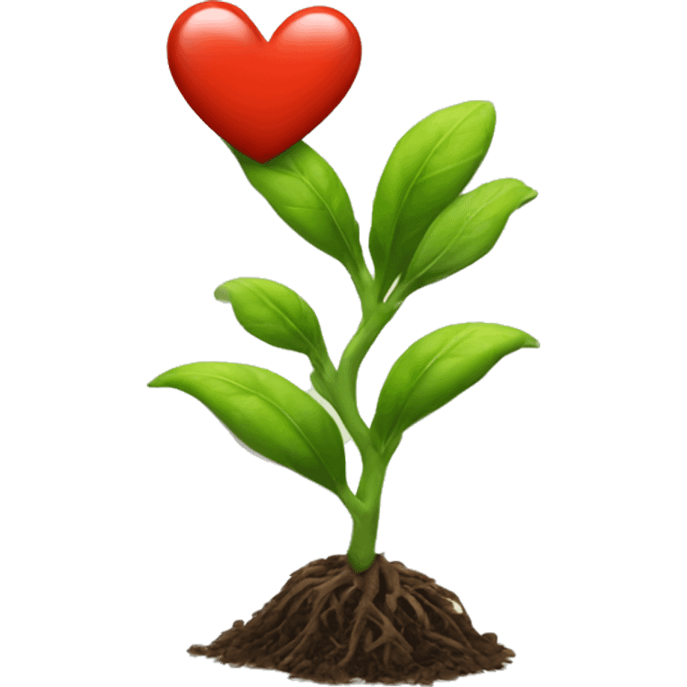 Plant sprouting a heart emoji