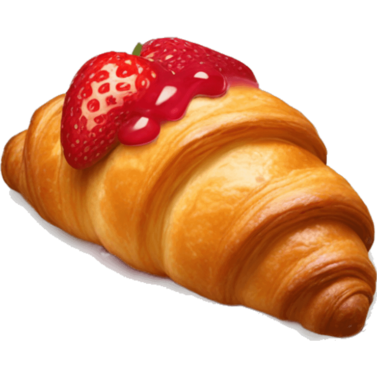 croissant with strawberry topping emoji