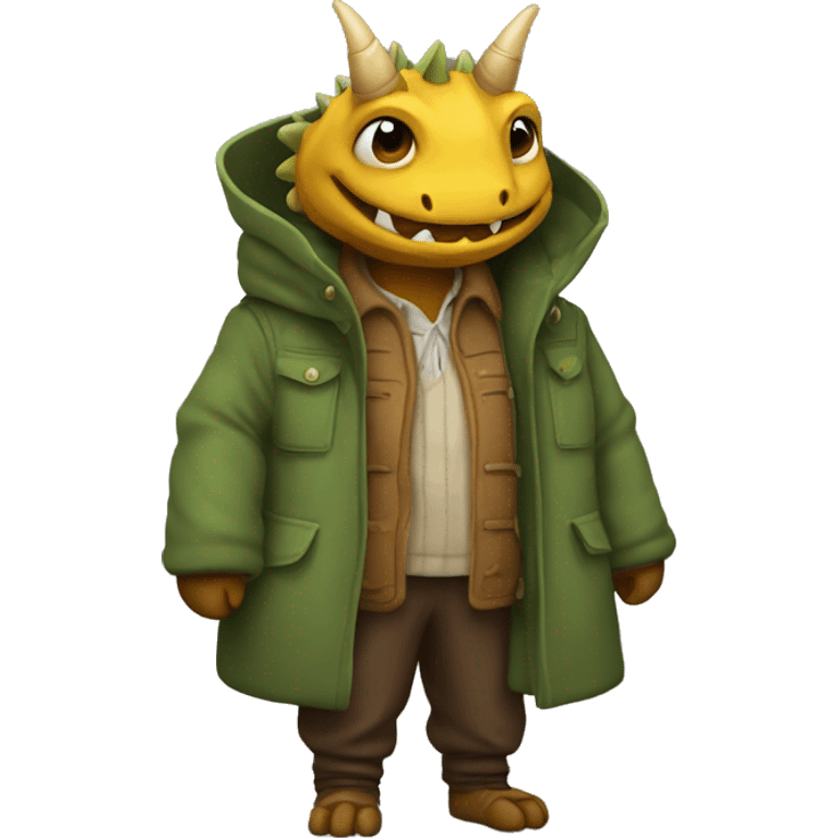 Beaeded dreagon in a fall coat  emoji