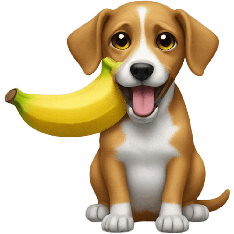 Dog eating banana  emoji