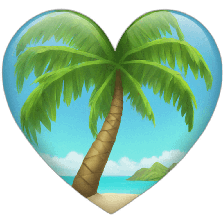 heart-shaped palm tree emoji