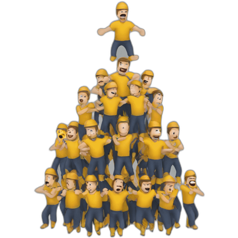 A human tower emoji