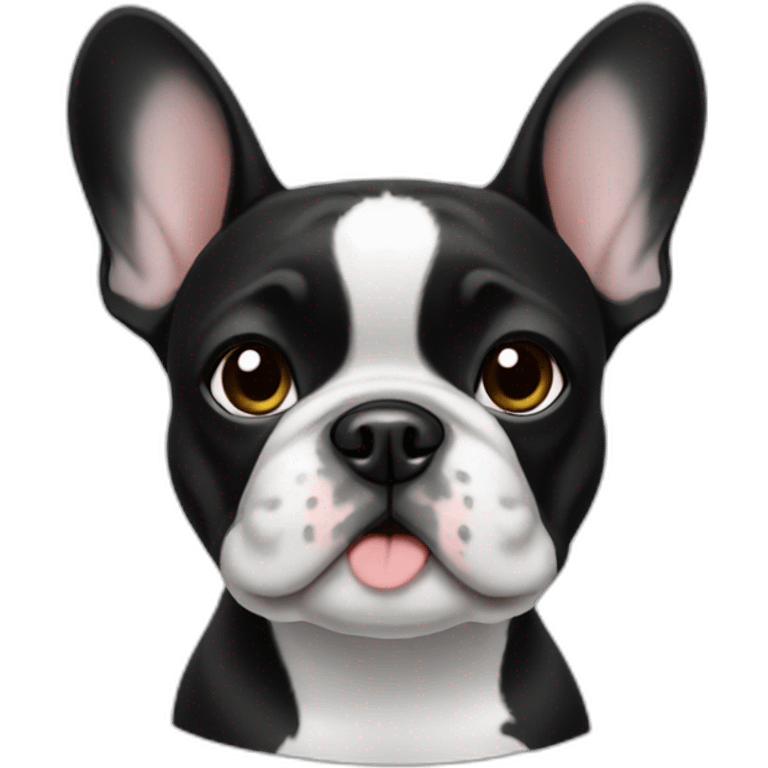 Black and white Frenchie emoji