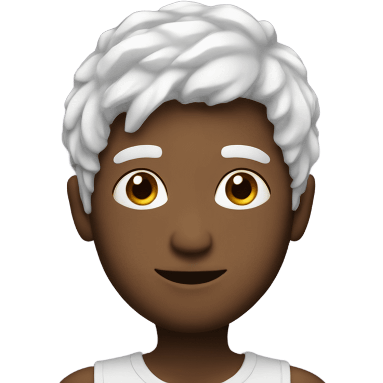 Me with short white wispy hair emoji